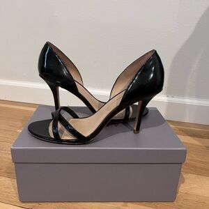 Aerin Cocobay Black Patent Leather Heel Size 8